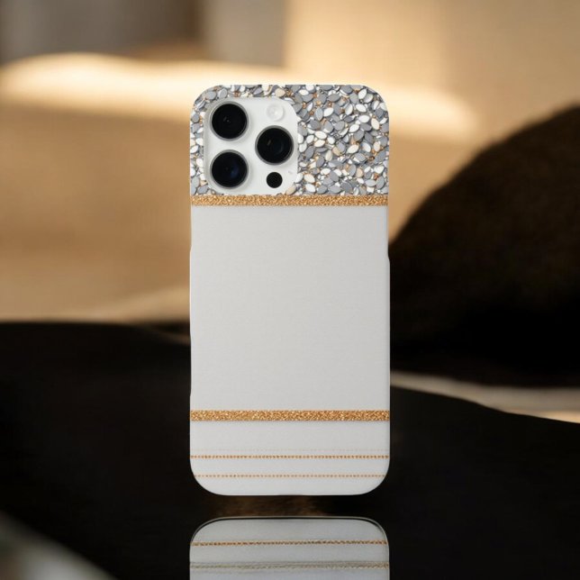 Luxe Gold & White Glitzer Shield Case-Mate iPhone Hülle (Von Creator hochgeladen)