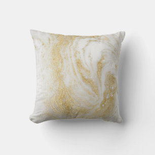 LUXE GOLD WHITE PEARL MARBLE INSPIRIERT CUSHION KISSEN