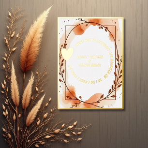 Luxe goldene rustikale Bohblütenhochzeit Folieneinladung