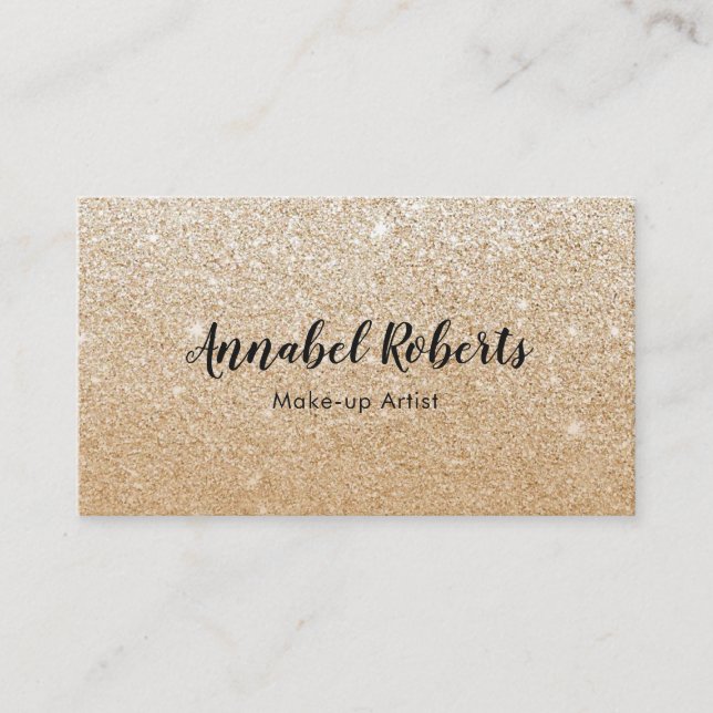 Luxe GoldGlitzer-Geschäftskarte Visitenkarte (Vorderseite)