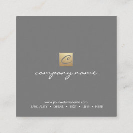 Luxe Goldlogo-Kalligraphie-Art-Minimalistisches Quadratische Visitenkarte