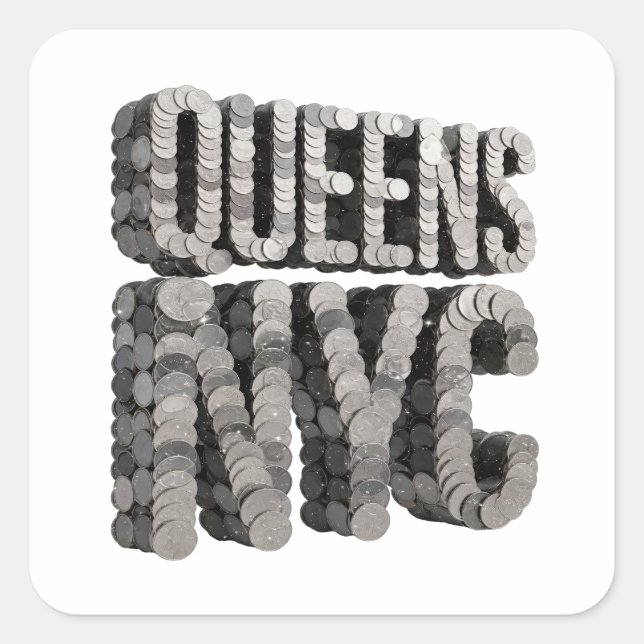 Luxe Grau QUEENS NYC Aufkleber Kunst (Vorderseite)