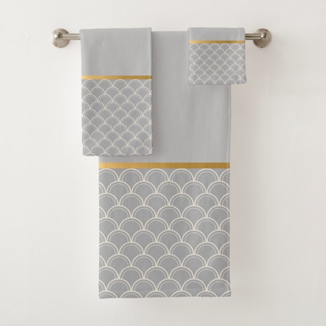 LUXE GRAY MERMAID INSPIRIERT BADEZIMMER TOWEL SET (Insitu)