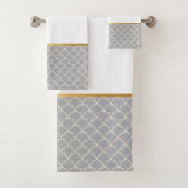 LUXE GRAY MERMAID SCALE 2 BADEZIMMER TOWEL SET