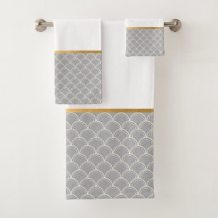 LUXE GRAY MERMAID SCALE BADEZIMMER TOWEL SET
