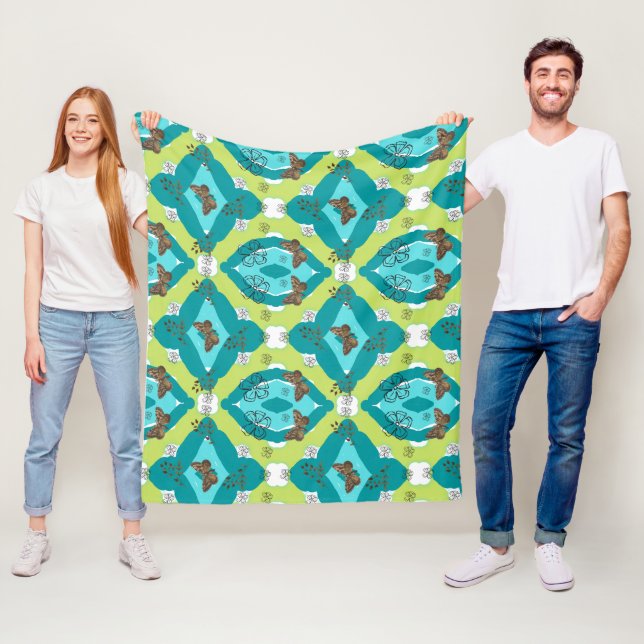 Luxe green garden art fleecedecke (Beispiel)