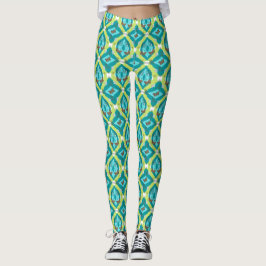 Luxe green garden art leggings
