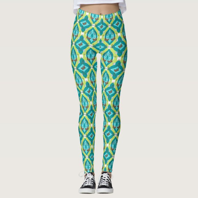 Luxe green garden art leggings (Vorderseite)