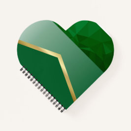 Luxe Green Geometric Gold Abstrakt Notizbuch