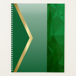 Luxe Green Geometric Gold Abstrakt Planer