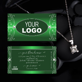 Luxe Green Gradient Verziert Sparkle Jewels Logo h Visitenkarte