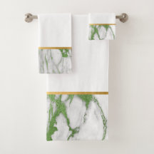 LUXE GREEN WHIRLMARBLE GOLD BADEZIMMER TOWEL SET