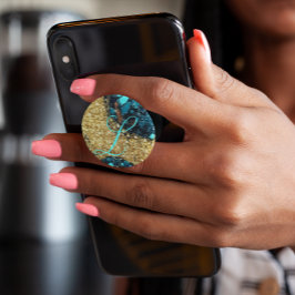 Luxe Grip Personalisiert farbenfroher Marmorwirbel PopSocket