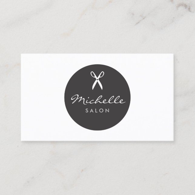 LUXE HAIR SALON SCISSORS B&W Business Card Visitenkarte (Vorderseite)