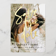 Luxe Handgeschriebenes Script-Foto Save the Date