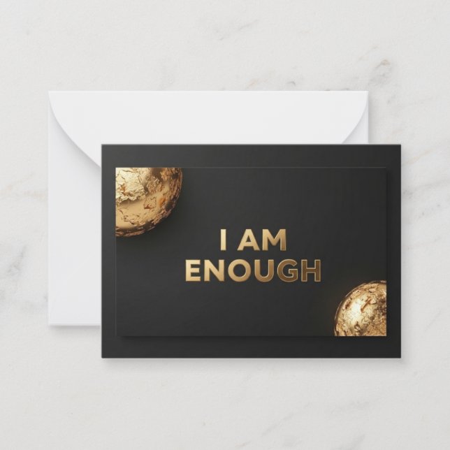 Luxe "I AM ENOUGH" Affirmation Card Mitteilungskarte (Vorderseite)