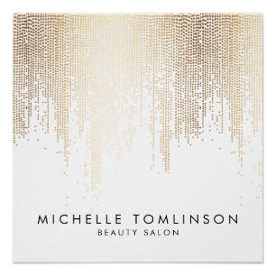 Luxe Imitate Gold Confetti Rain Beauty Salon Poster