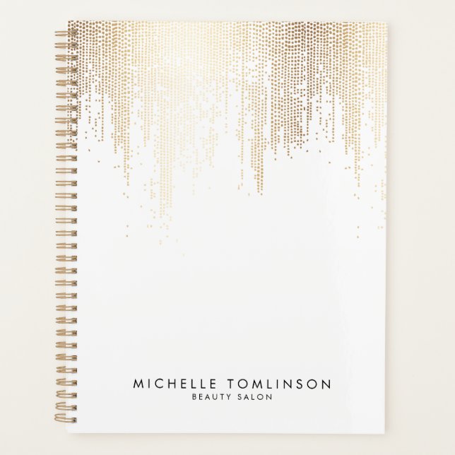 Luxe Imitate Gold Confetti Rain Termin Buch Planer (Vorderseite)