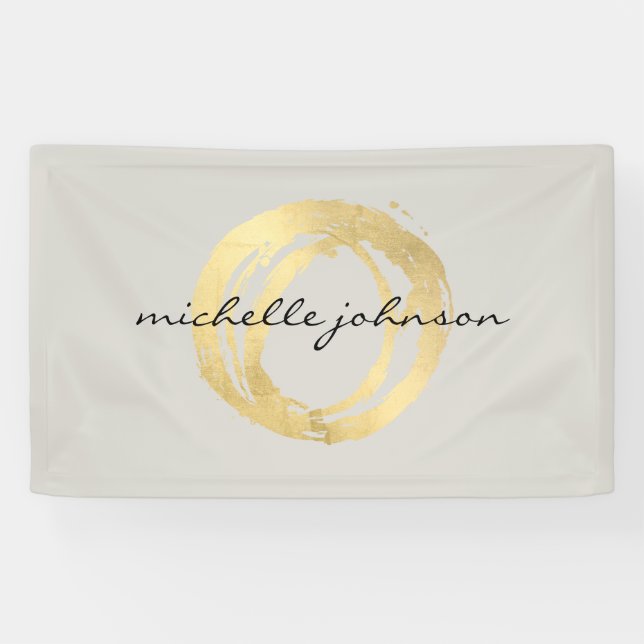 Luxe Imitate Gold lackierte Circle Designer Logo a Banner (Horizontal)