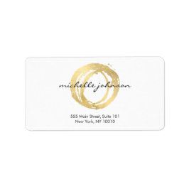 Luxe Imitate Gold lackierte Circle Designer Logo Adressaufkleber
