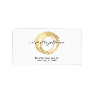 Luxe Imitate Gold lackierte Circle Designer Logo Adressaufkleber