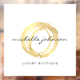 Luxe Imitate Gold lackierte Circle Designer Logo Fensteraufkleber