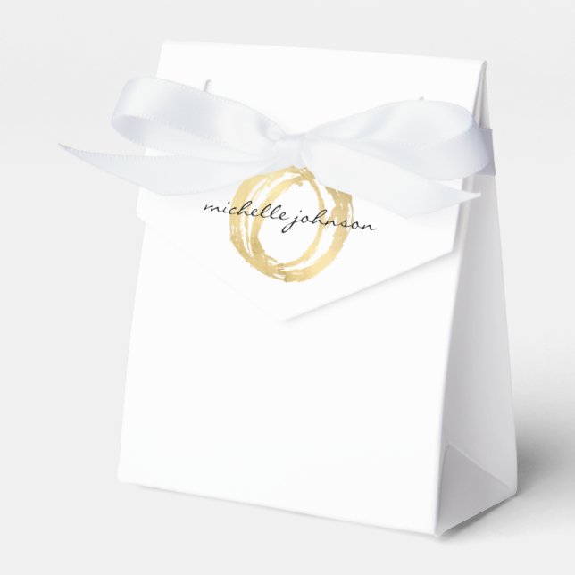 Luxe Imitate Gold lackierte Circle Designer Logo Geschenkschachtel (Vorderseite)