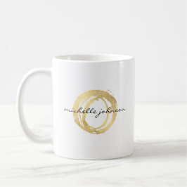 Luxe Imitate Gold lackierte Circle Designer Logo Kaffeetasse