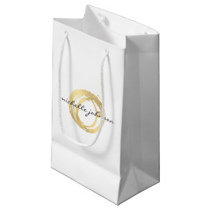 Luxe Imitate Gold lackierte Circle Designer Logo Kleine Geschenktüte