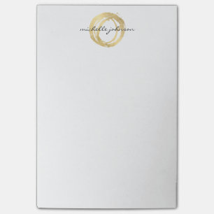 Luxe Imitate Gold lackierte Circle Designer Logo Post-it Klebezettel