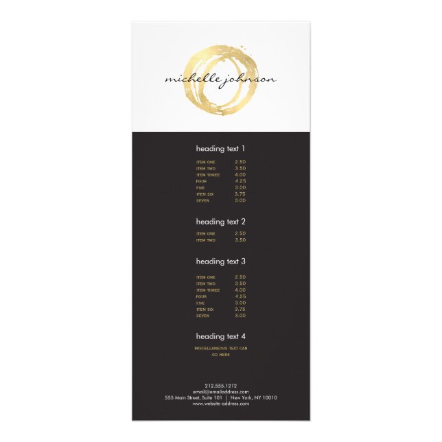 Luxe Imitate Gold lackierte Circle Designer Logo Werbekarte (Vorne)