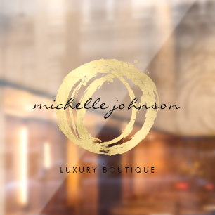 Luxe Imitate Gold lackierte Circle Transparent Fensteraufkleber