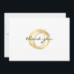 Luxe Imitate Gold Painted Circle Vielen Dank Mitteilungskarte<br><div class="desc">Auf dieser Dankeschön-Karte steht ein Bio, bemalteter Kreis aus Imitaten aus metallischem Gold. Die Rückseite der Karte wird absichtlich leer verlassen, um ausreichend Schreibraum zu bieten. Ideal für Dankeschön-Notizen, Ankündigungen oder persönliche Schreibwaren - einfach den Text "Danke" auf der Vorderseite der Karte für Ihren eigenen Gebrauch aktualisieren. Kunst und Design...</div>