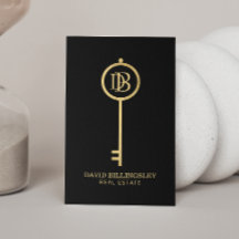 Luxe Imitate Gold Skeleton Key Monogram Realtor