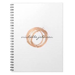 Luxe Imitate Rose Gold Painted Circle Designer Log Notizblock