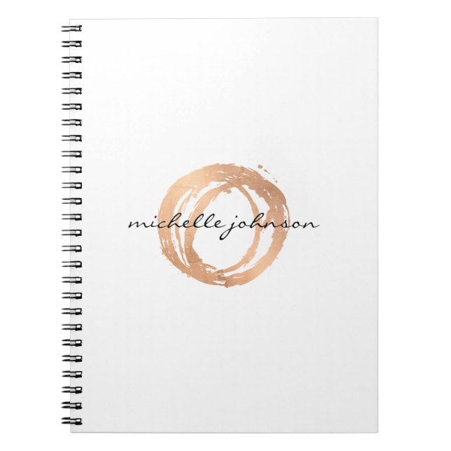 Luxe Imitate Rose Gold Painted Circle Designer Log Notizblock (Vorderseite)