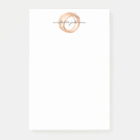 Luxe Imitate Rose Gold Painted Circle Designer Log
