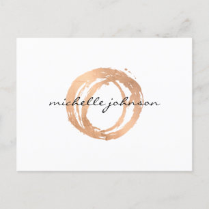 Luxe Imitate Rose Gold Painted Circle Designer Log Postkarte