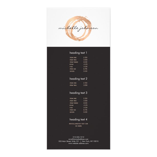 Luxe Imitate Rose Gold Painted Circle Designer Log Werbekarte (Vorne)