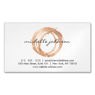 Luxe Imitate Rose Gold Painted Circle Designer Magnetische Visitenkarte