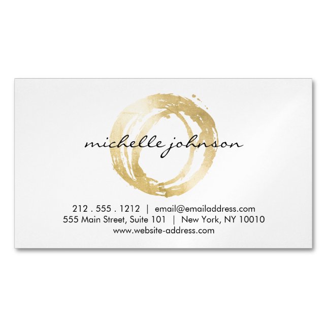 Luxe Imitats Gold lackierte Circle Designer Magnet (Vorderseite)