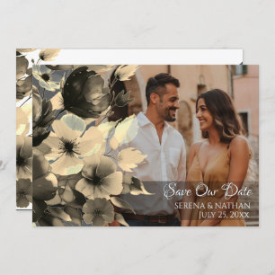 Luxe in Bloom Foto Save the Date Card