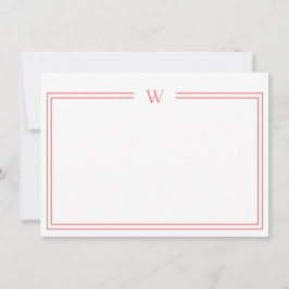 Luxe Initial Personal Stationery Coral Mitteilungskarte