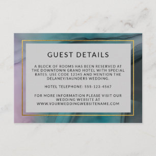Luxe Ink Wash Jewel Tones Wedding Details Begleitkarte