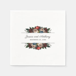 Luxe Jewel Tone Floral Wedding oder Verlobung Serviette