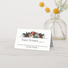 Luxe Jewel Tone Floral Wedding Platzkarte