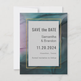 Luxe Jewel Tones Ink Wash Wedding Save the Date