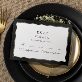 Luxe klassische Elegant-Klassik Schwarz Gold Beige RSVP Karte