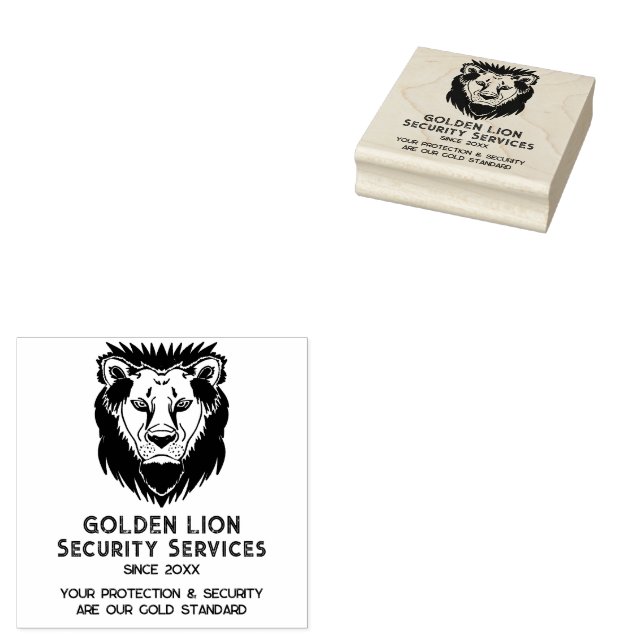 Luxe Lion Business Logo-Tagline Gummistempel (Stempel)