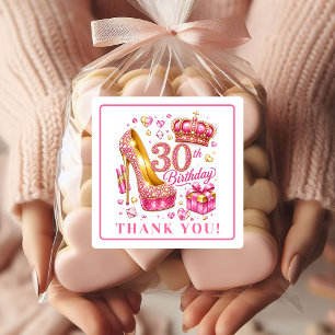 Luxe Magenta Gold Glitter 30. Geburtstag Aufkleber